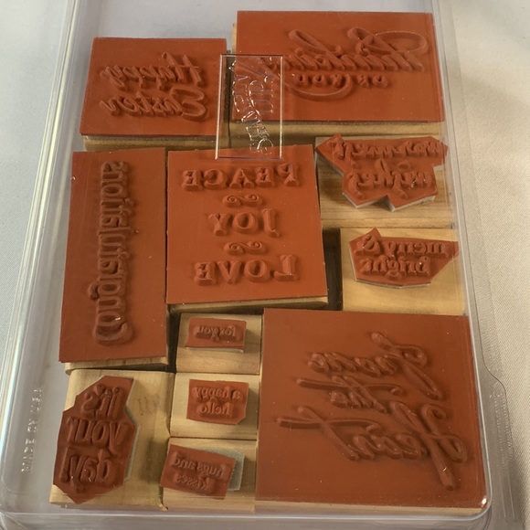 Stampin' Up ALL YEAR CHEER I Mounted Wood Stamp Set RETIRED - Picture 2 of 2